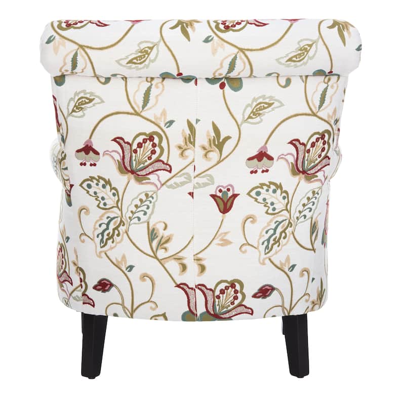 SAFAVIEH Gramercy Red/Ivory Floral Club Chair - 30" W x 33" D x 35" H