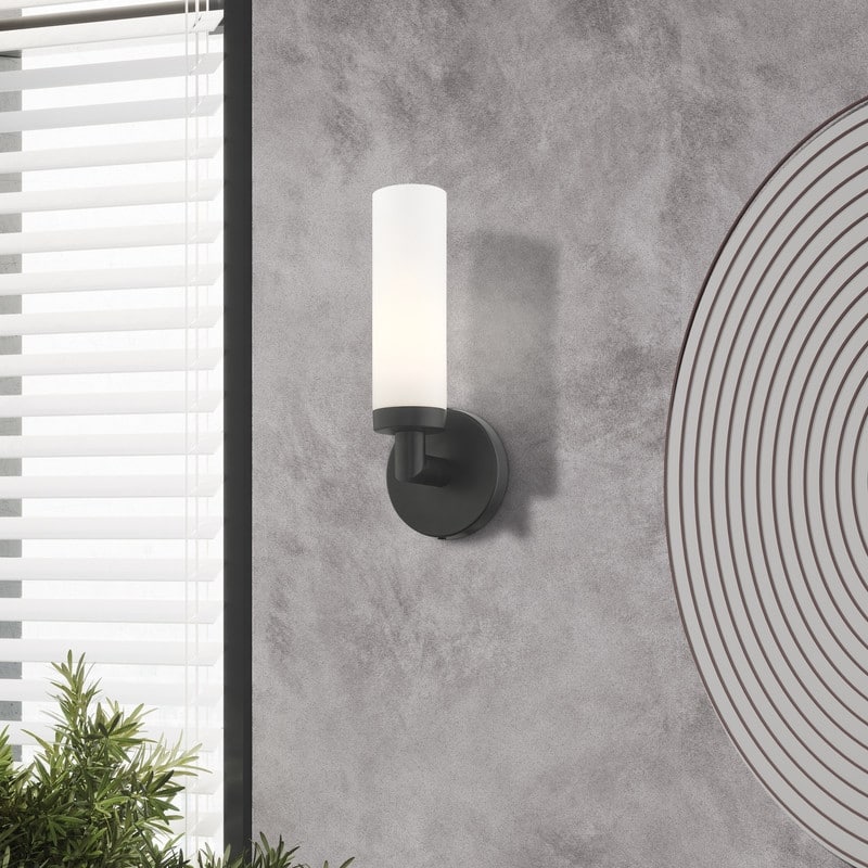 Livex Lighting 1-Light Cylindrical ADA Sconce, 10103-04 - 4.25" W x 11" H x 4" Ext.