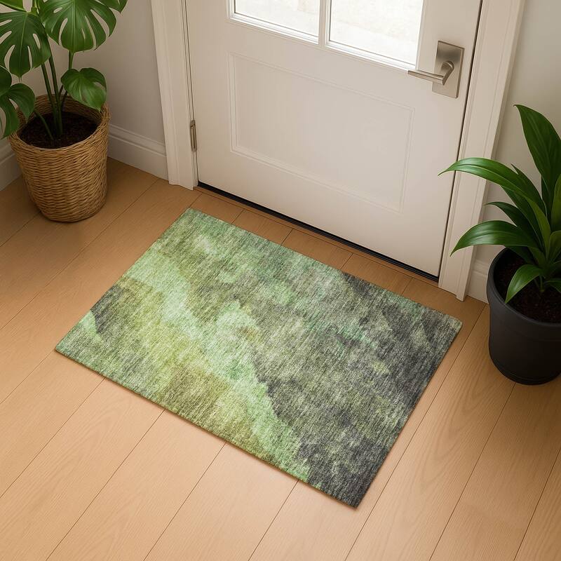 Premium Washable Super Soft Abstract Ombre Mayfield Rug - Green - 1'8" x 2'6"
