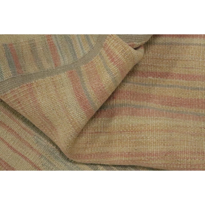 Hand Woven Oriental 100% Wool Carpet Southwestern Tribal Multi-Colored Kilim Area Rug - 4' 9'' X 3' 4''