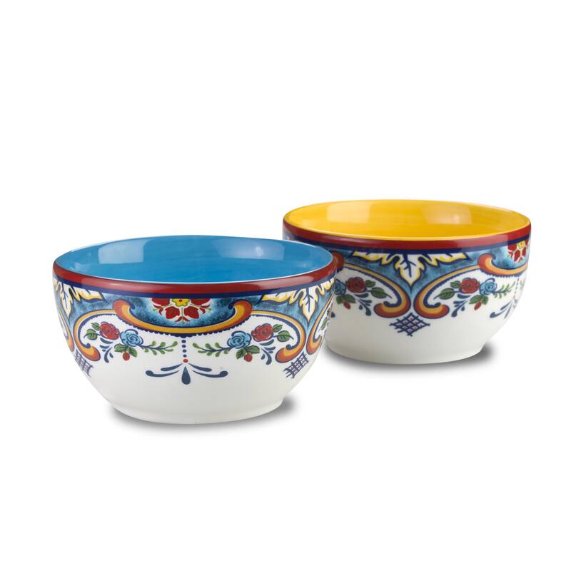 Euro Ceramica Zanzibar 2 Piece 5" Snack Bowl Set - 18 oz