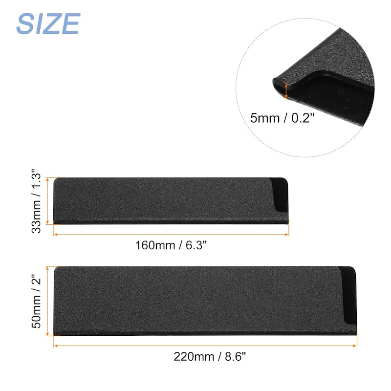 5Pcs Knife Edge Guards ABS Knife Cover Sleeves Blade Protector - Black - 8.6"x2"/6.3"x1.3" - Black - 8.6"x2"/6.3"x1.3"
