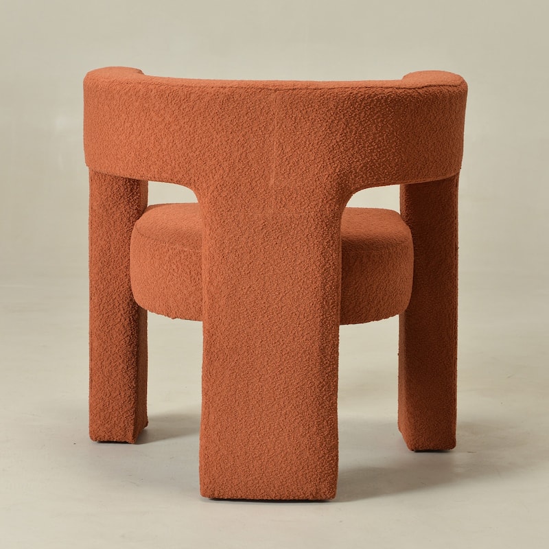 KINWELL 28" Wide Boucle Upholstered Square Armchair