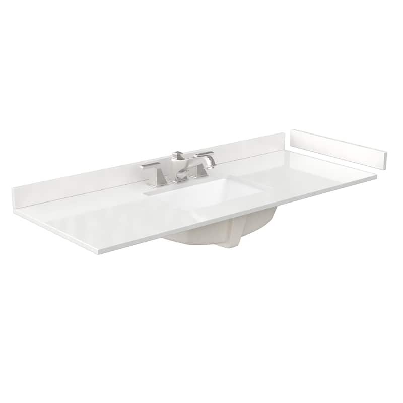 Wyndham Collection WCFQC354STOPUNS-Q 54" Quartz Vanity Top with - White Quartz - Painted