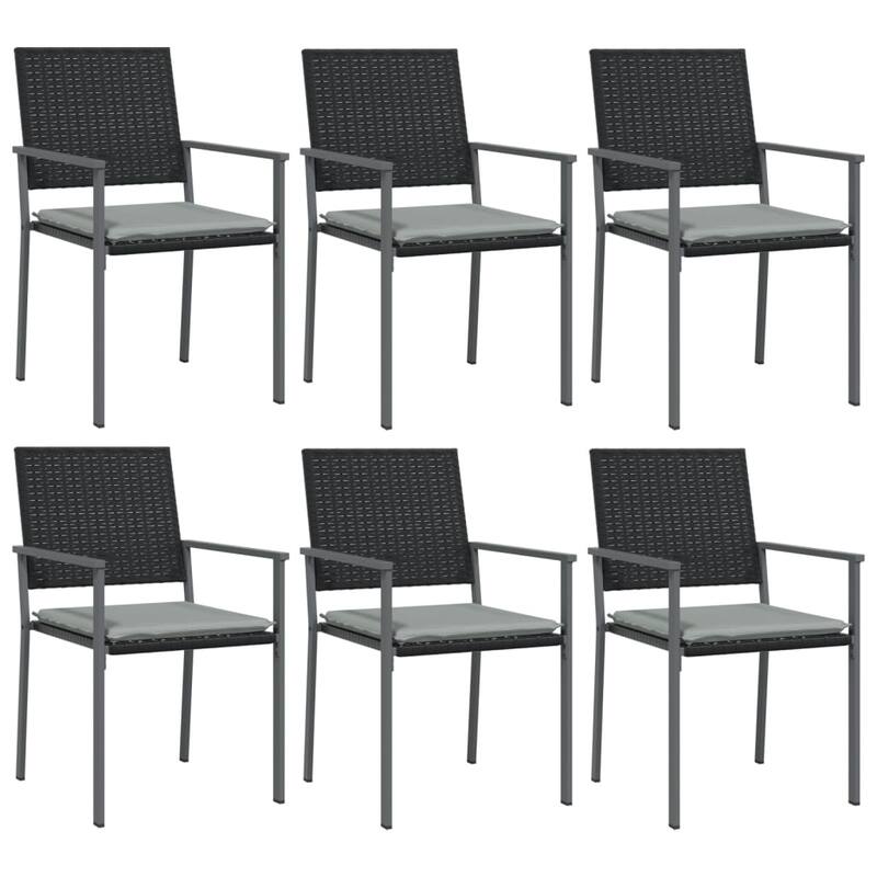 vidaXL Patio Dining Set Outdoor Dining Table and Chair Poly Rattan and Steel
