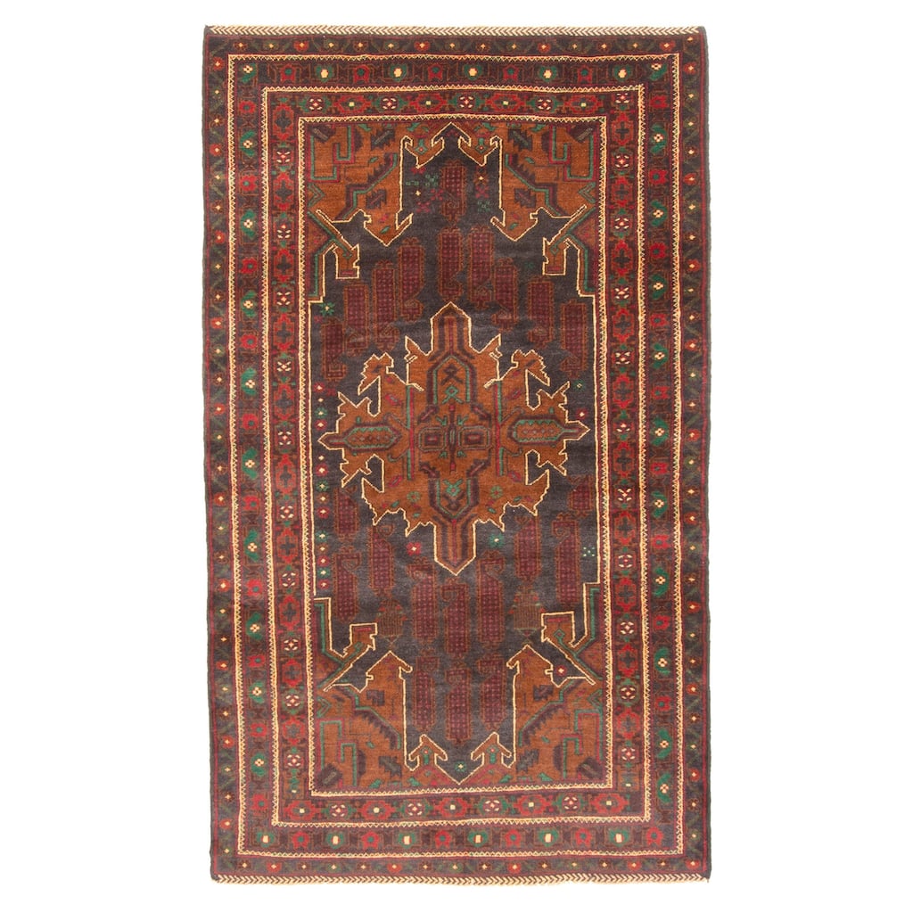 ECARPETGALLERY Hand-knotted Teimani Dark Grey Wool Rug - 3'8 x 6'6