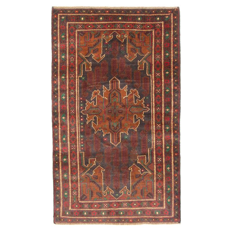 ECARPETGALLERY Hand-knotted Teimani Dark Grey Wool Rug - 3'8 x 6'6