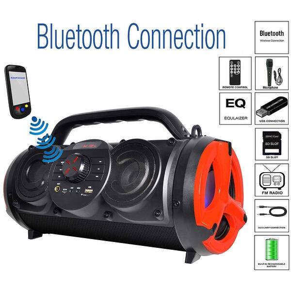 Shop Black Friday Deals On Boytone Bt 18rg Portable Bluetooth Boombox Speaker Indoor Outdoor 25w Loud Sound Deeper Bass Eq 5 Subwoofer Microphone Overstock 29258375