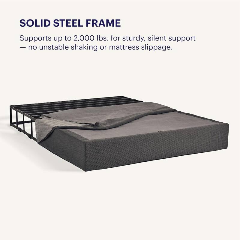 Purple - Janet Modern Metal Flat Foundation with Heavy-Duty Steel Frame Support