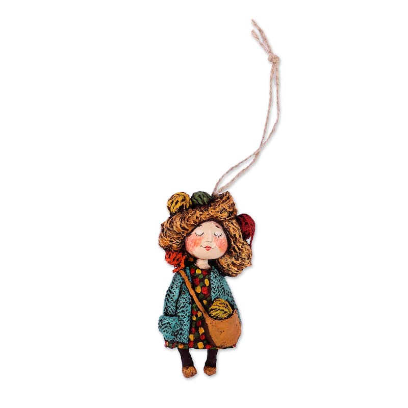 Novica Handmade Dreamy Yarns Papier Mache Ornament