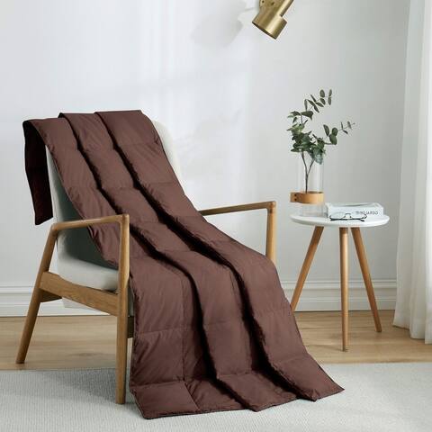 Indoor/Outdoor Throw Blanket with Natural Down and Ultra Feather Fill