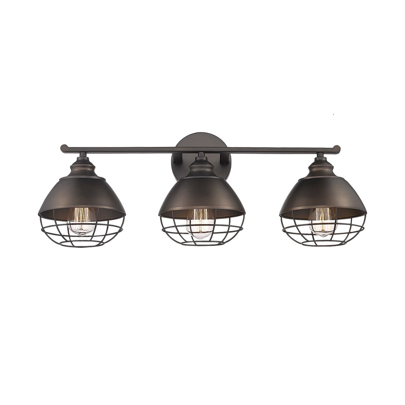 Shop 3 Light Industrial Bronze Bathroom Light Fixture Overstock