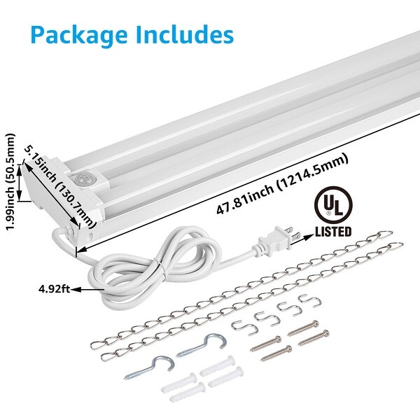 4ft Motion Sensor LED Shop Lights 40W 120W Eqv. 5000K Daylight 4PACK On Sale Bed Bath Beyond 37398081