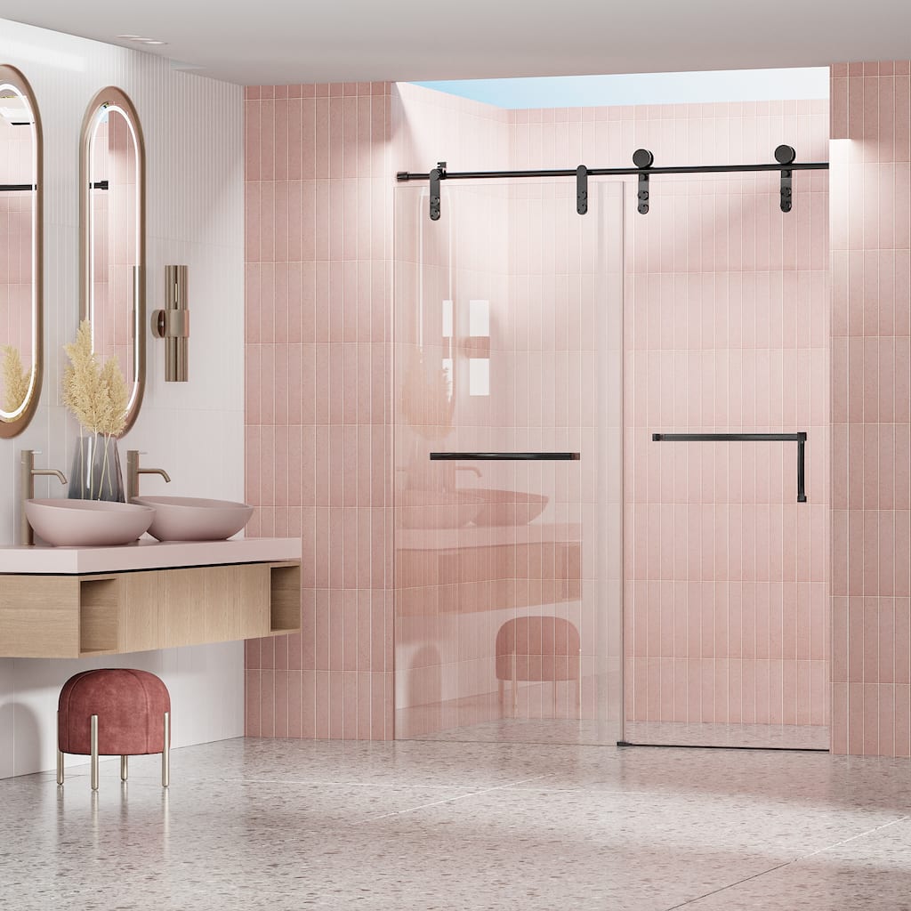 Frameless Shower Door, Single Sliding Shower Door