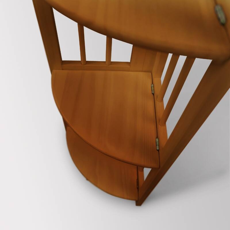 Mission 4-shelf Corner Folding 100% Solid Wood Bookcase