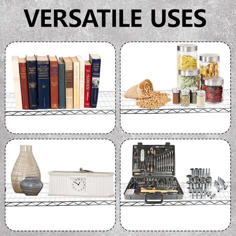 3 Tier Metal Shelf Wire Shelving Unit - Set of 2, 1050lbs Capacity Heavy Duty Adjustable Storage Rack with Shelf Liners