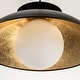 preview thumbnail 11 of 10, 1-Light Modern Farmhouse White/ Black Dome Gold Leaf Wood Pendant with Opal Glass Globe