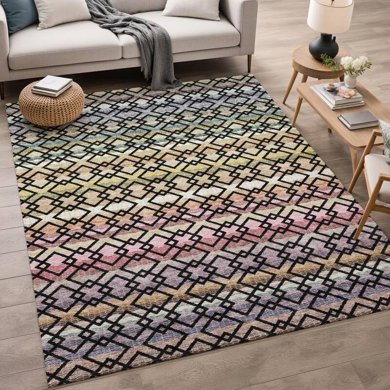 Machine Washable Indoor/ Outdoor Cabo Stripe Chantille Rug