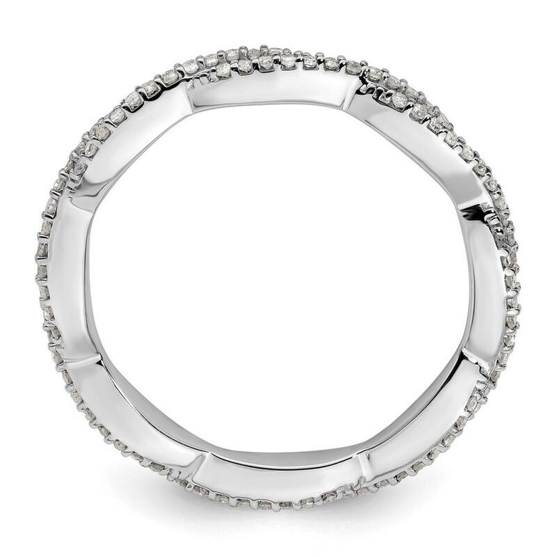 Curata 2.5mm 925 Sterling Silver Prong set Stackable Expressions Polished Diamond Ring