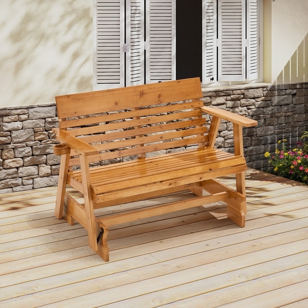 SLIDE-SIDETOP50　S-ST50 leiri hygge store EROMMY Outdoor Wooden Glider Rocker Chair, High Backrest