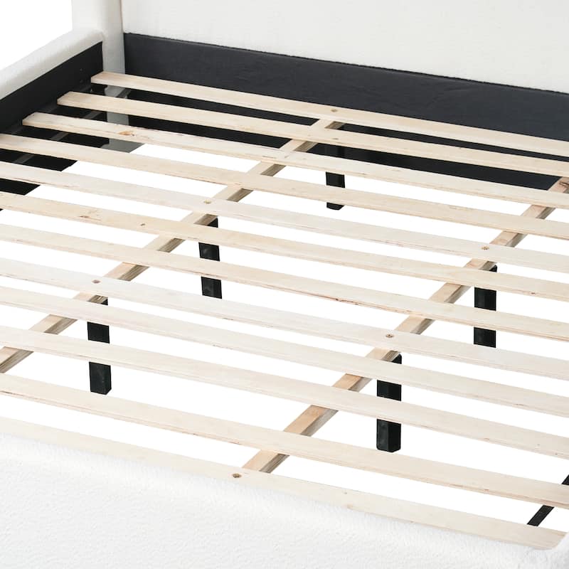 Christopher Knight Home - Modern Upholstered Boucle Frame with Wingback Headboard