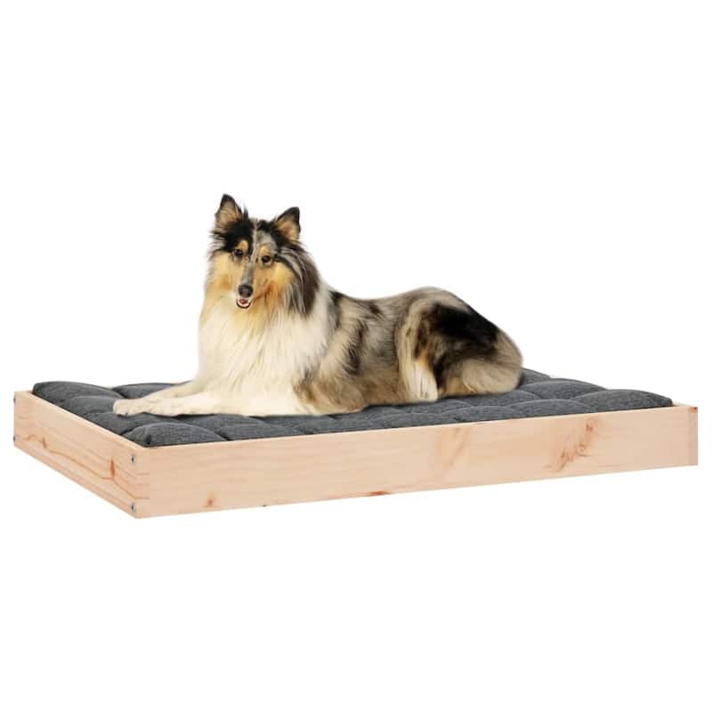 vidaXL Dog Bed 36"x25.2"x3.5" Solid Wood Pine - 36" x 25.2" x 3.5"