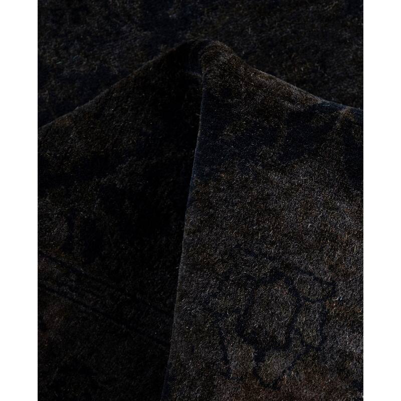 Overdyed One-of-a-Kind Hand-Knotted Area Rug - Black - 2' 8" x 12' 2"