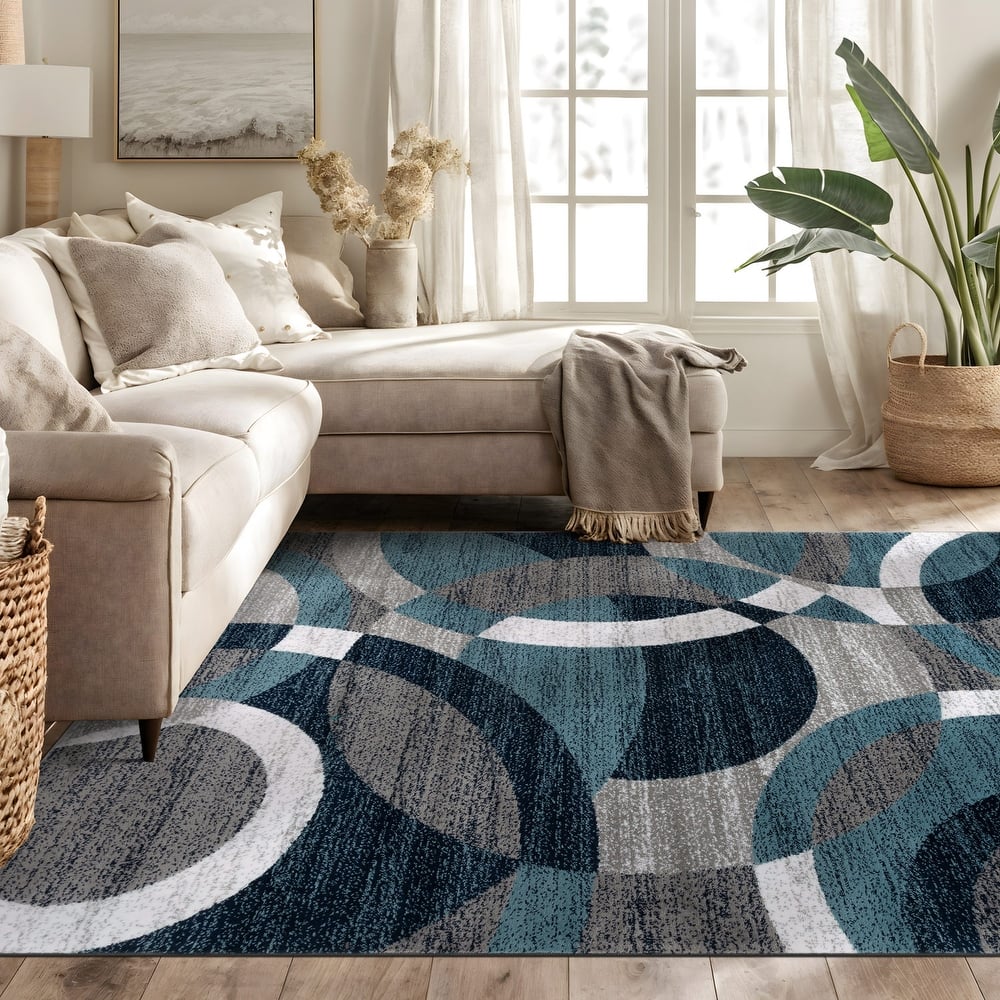 World Rug Gallery Geometric Circles Area Rug