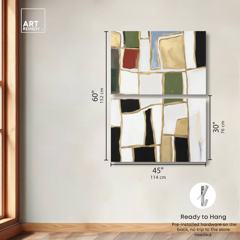 Kiss in Abstraction Canvas Set of 2 by Art Remedy, Gallery Wrapped