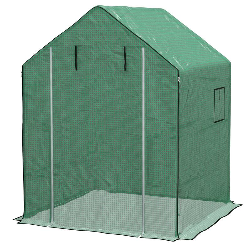 Outsunny Walk-in Greenhouse Replacement Cover for 01-0472 with Roll-up Door and Mesh Windows, 55" x 56.25" x 74.75"