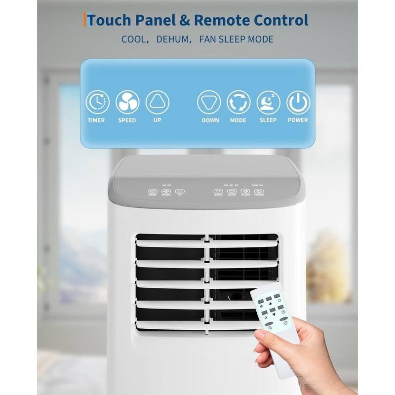 Portable Air Conditioner, 8000 BTU Quiet Cooling with Remote
