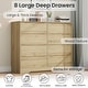 preview thumbnail 26 of 26, Tall Modern Wooden Dresser with 8 Drawers, Deep Storage, Large Chest of Drawers with Wide Top