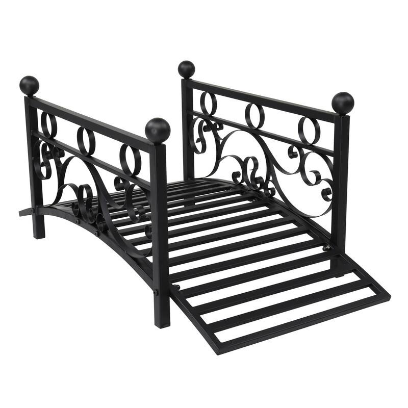 Garden Iron Bridge with Round Ball