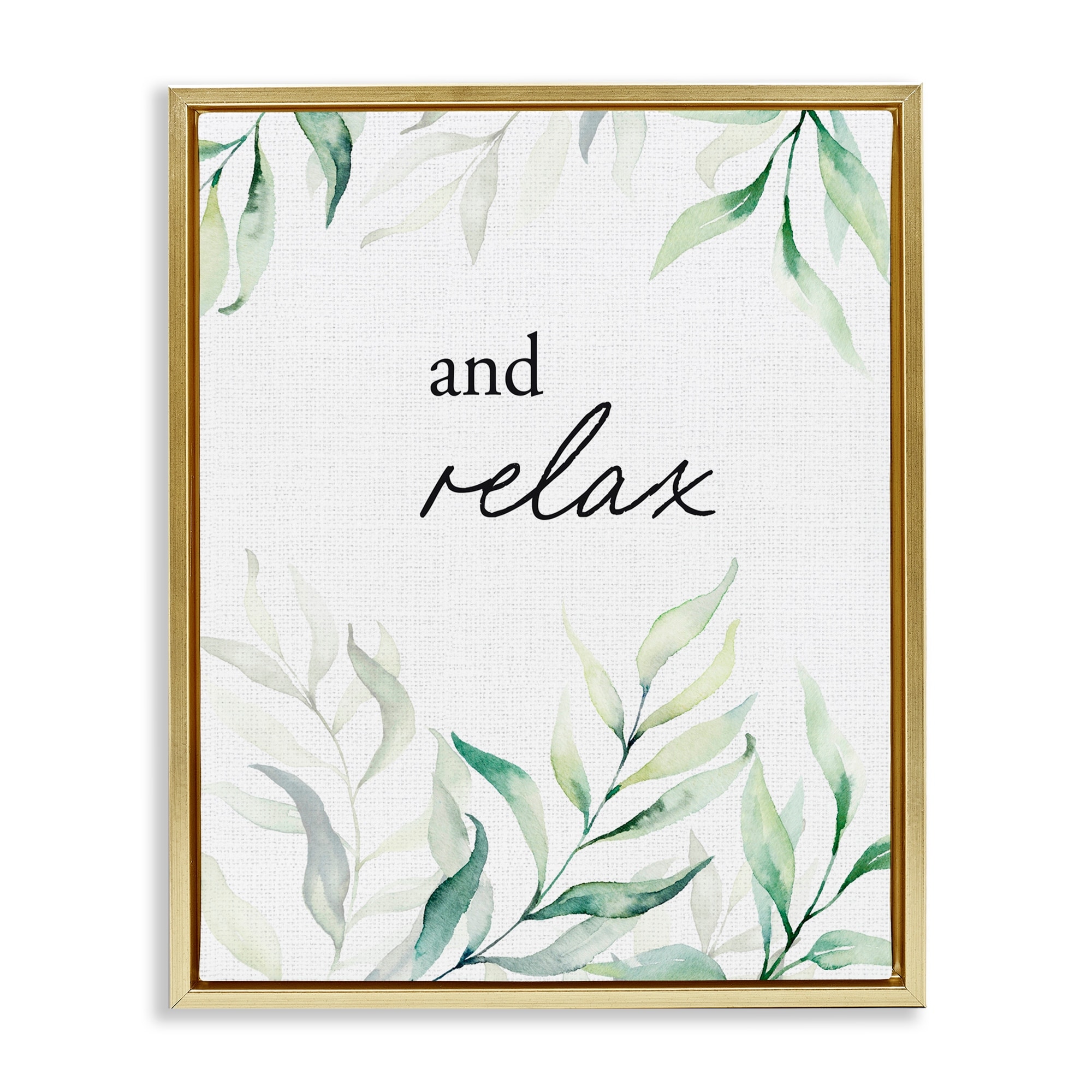 Stupell And Relax Soothing Greenery Framed Floater Canvas Wall Art Design By Lettered and Lined