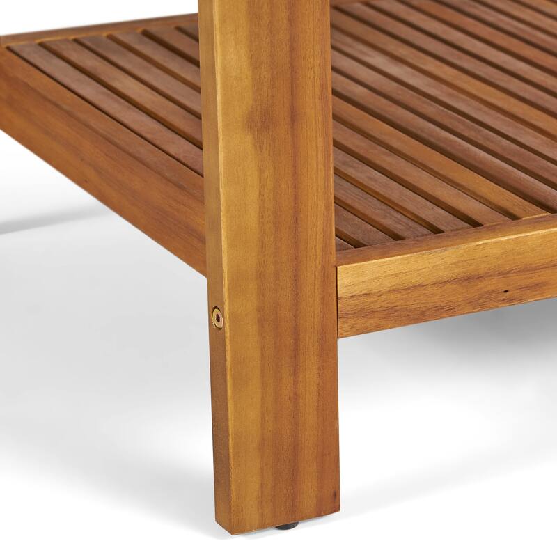 Roomfitters Outdoor Loveseat and Coffee Table Set, Acacia Wood Patio Furniture with Cushions