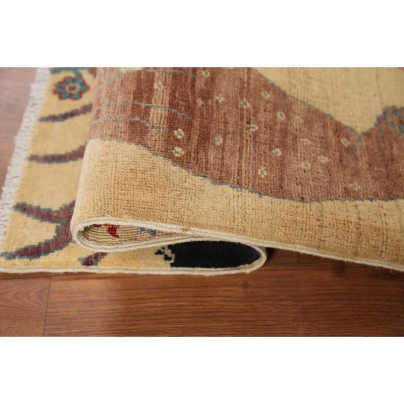 Animals Design Kazak Accent Rug Hand-Knotted Traditional Wool Carpet - 2'1"x 2'10"