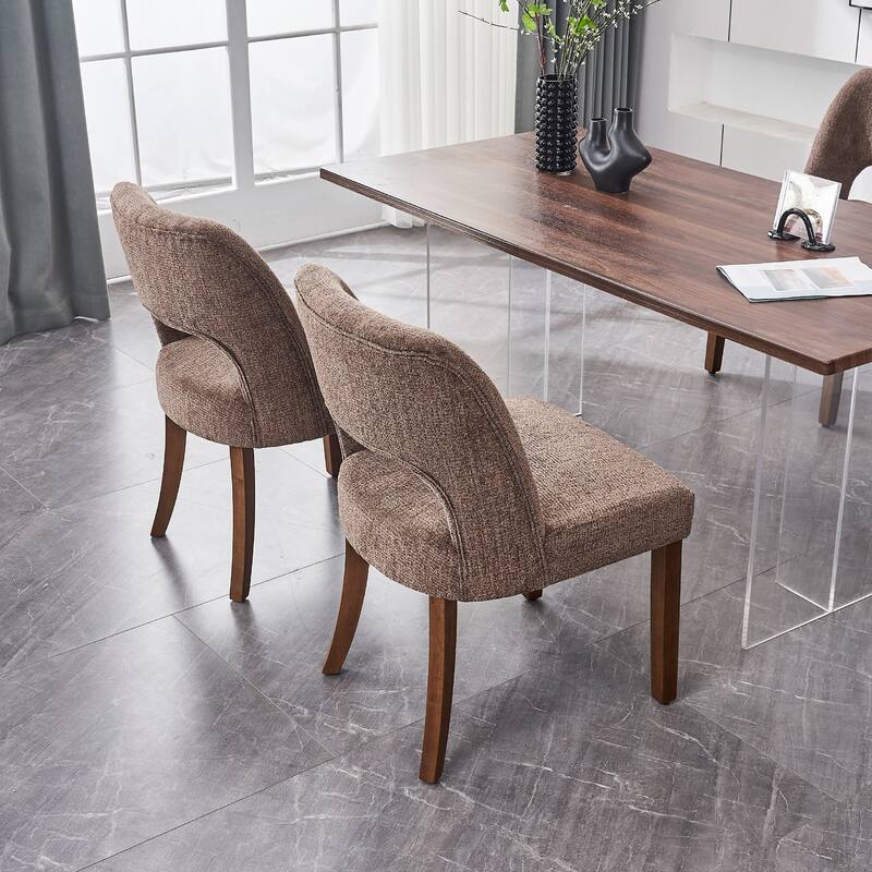Wooden Dining Chairs Set of 2/4/6,Modern Fabric Upholstered Dining Room Chair Kitchen Chairs