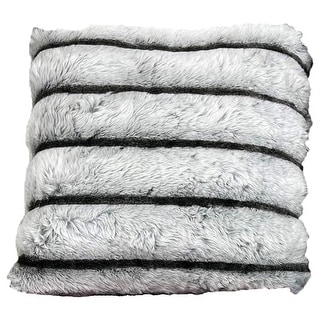 Chinchilla Stripped Faux Fur Throw Pillow, 20x20 Inches - 20 x 20 Inches