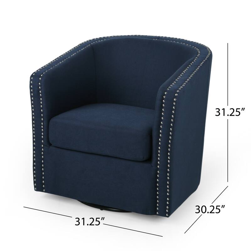 31.25" Upholstered Swivel Club Chair