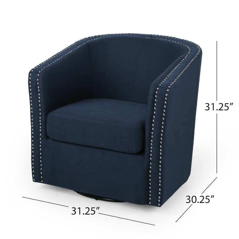 Maya Modern Fabric Swivel Chair by Christopher Knight Home - 30.25" W x 31.25" L x 31.25" H