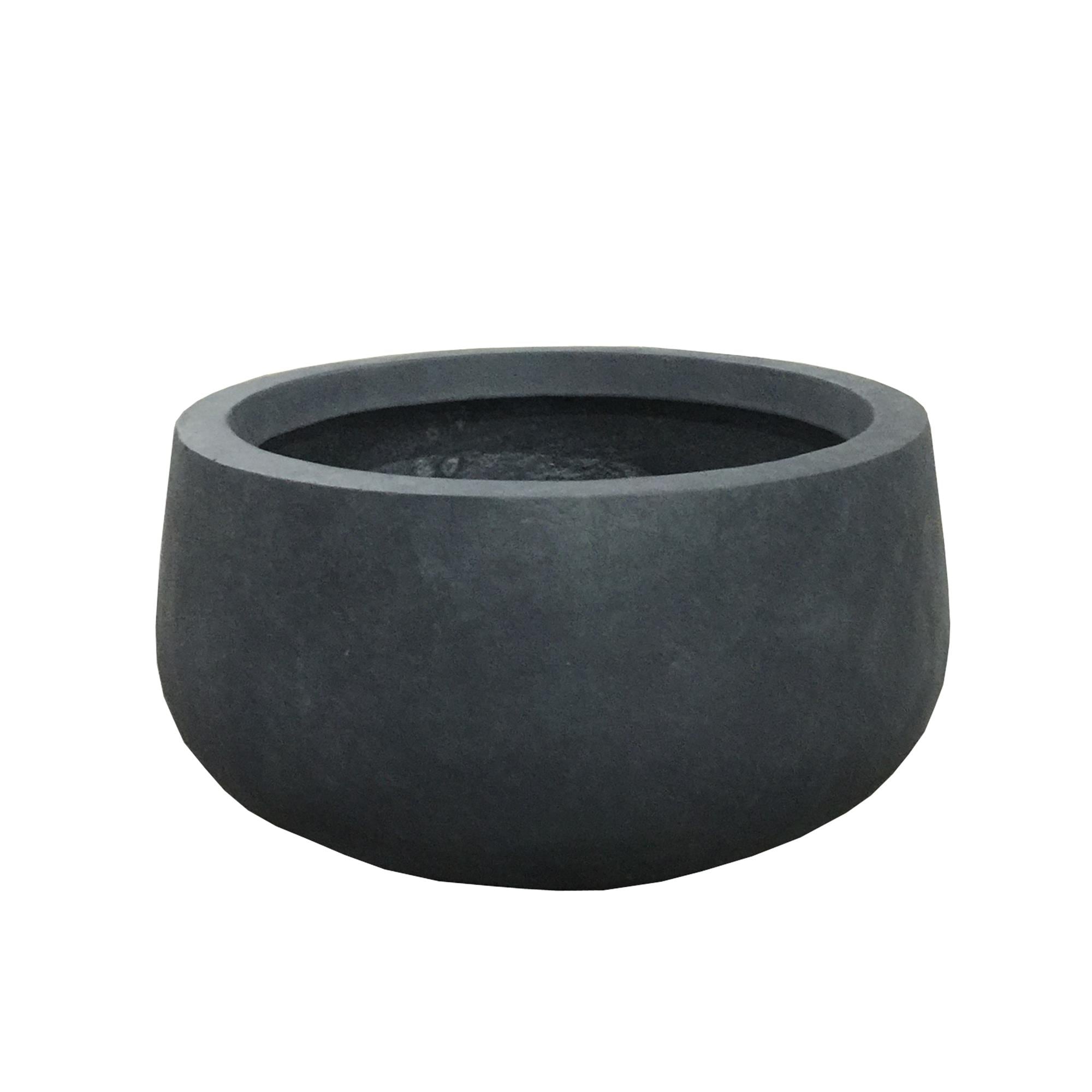 Durx-litecrete Lightweight Concrete Modern Low Bowl Cement Planter-Medium - 16" W x 8" H