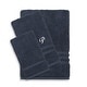preview thumbnail 16 of 27, Authentic Hotel and Spa Omni Turkish Cotton Terry 3-piece Navy Blue Bath Towel Set with White Script Monogrammed Initial P