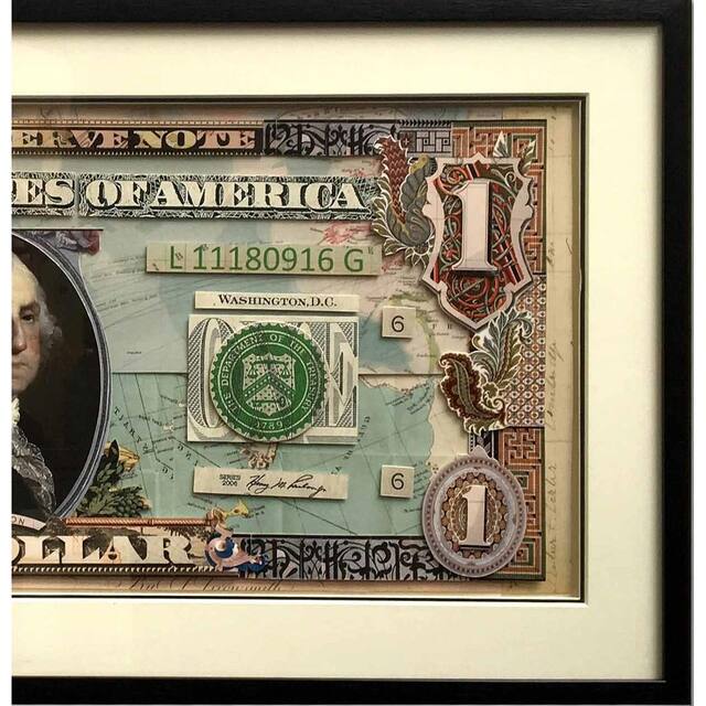 1 Dollar Collage art George Washington