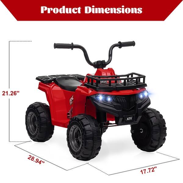 dimension image slide 0 of 8, 12V Kids Ride-On Electric ATV, Ride On Toy for Boys and Girls