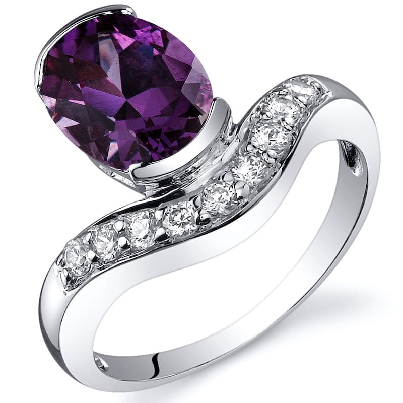 Sterling Silver 2.75 ct Color-changing Alexandrite Ring