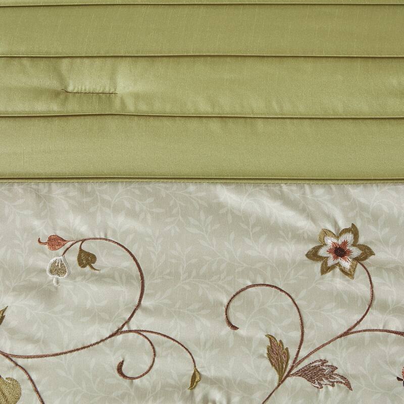 GDF Studio - Embroidered 7-Piece Comforter Set with Decorative Pillows