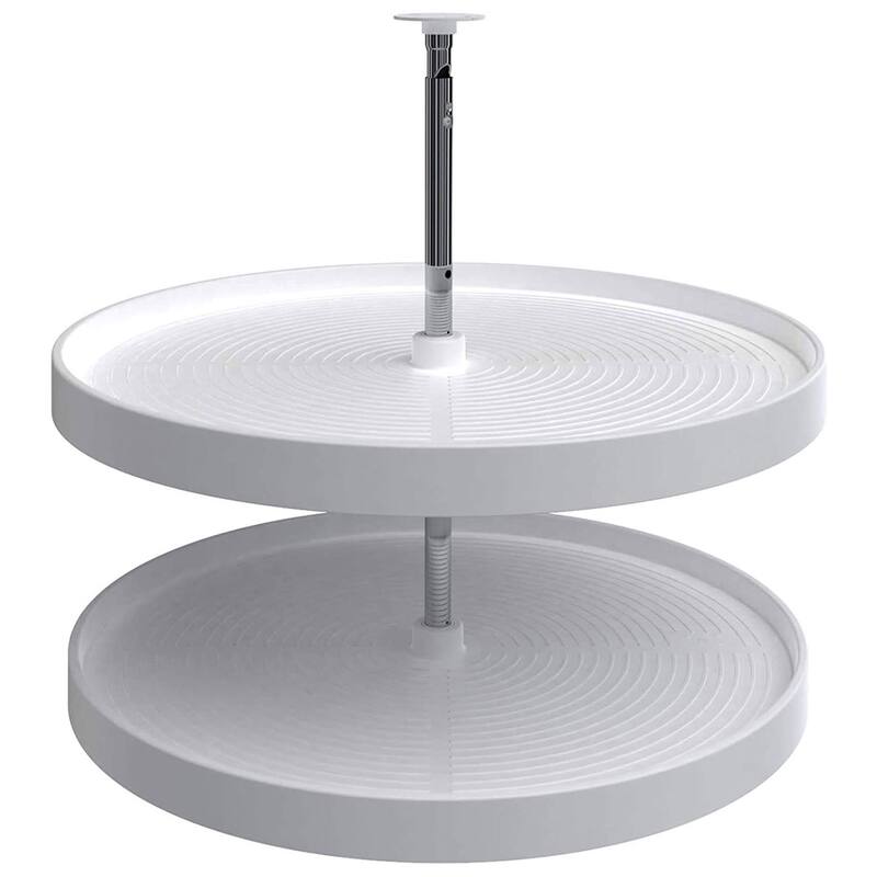 Rev-A-Shelf 24'' Lazy Susan Full-Circle Polymer Two-Shelf, White, 2062-24-11-1