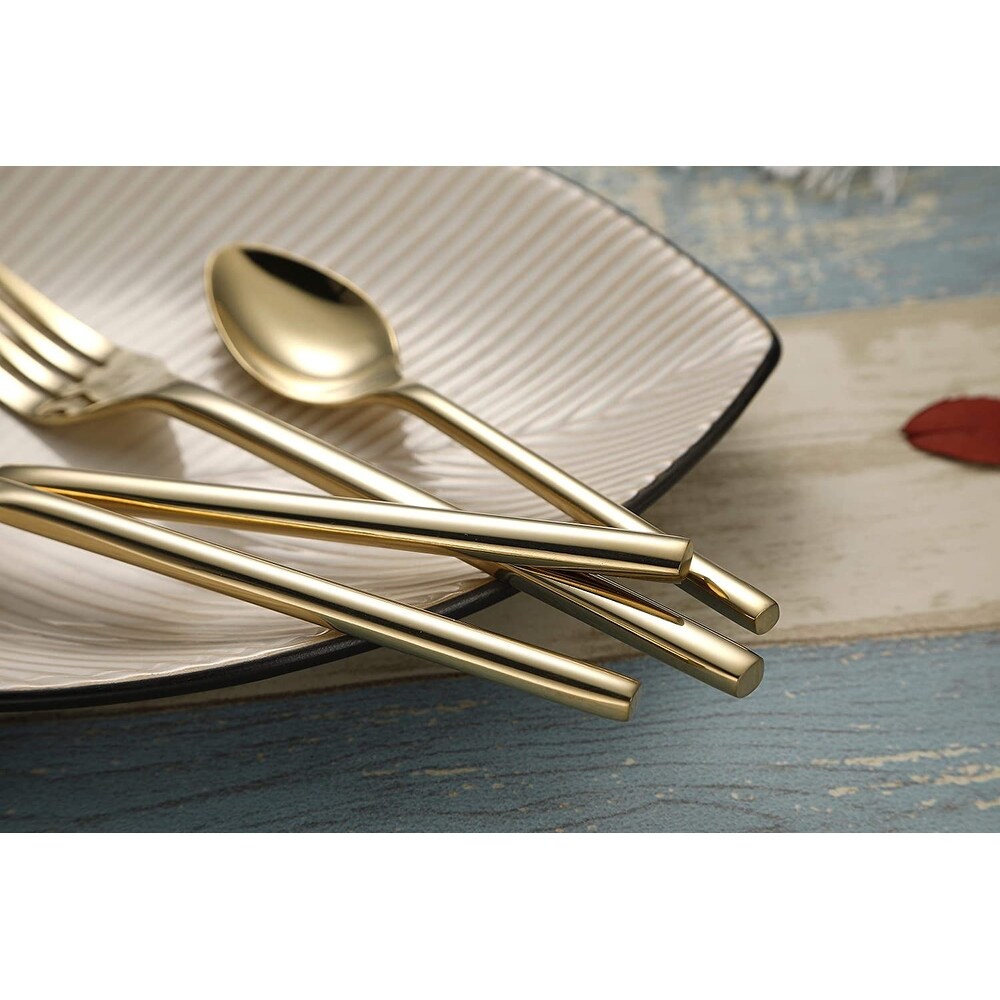 Talfourd Silverware Royal 20 Piece Flatware Cutlery Set, 18/10 Stainless Steel Flatware, Black