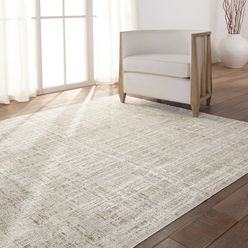 Sovis Abstract Light Gray/ Ivory Area Rug