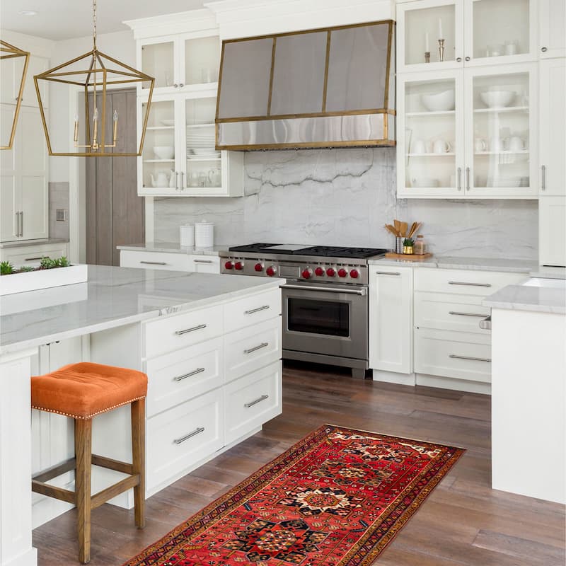 ECARPETGALLERY Hand-knotted Konya Anatolian Red Wool Rug - 3'10 x 11'0